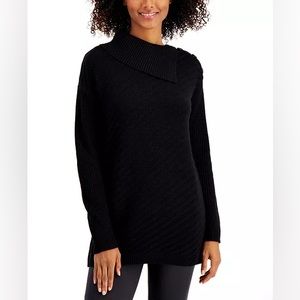 Eileen Fisher 100% Merino Wool Envelope Neck Tunic Sweater EUC